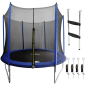 Dellonda 10ft Heavy-Duty Outdoor Trampoline for Kids with Safety Enclosure Net, Includes Anchor Kit & Ladder