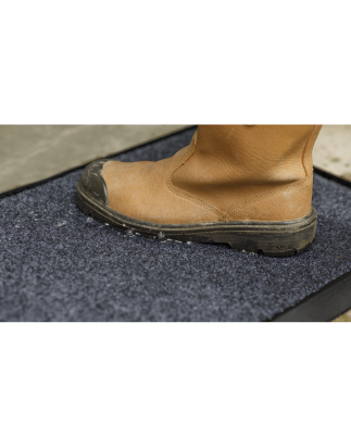 Rubber Disinfection Mat with Removable Polyester Carpet 450 x 750mm