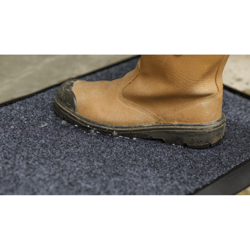 Rubber Disinfection Mat with Removable Polyester Carpet 450 x 750mm