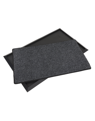 Rubber Disinfection Mat with Removable Polyester Carpet 450 x 750mm