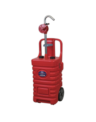 Réservoir de distribution mobile avec pompe rotative d'huile 55L - Rouge