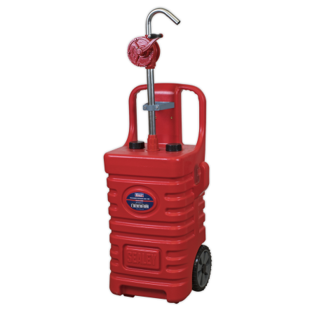 Réservoir de distribution mobile avec pompe rotative d'huile 55L - Rouge