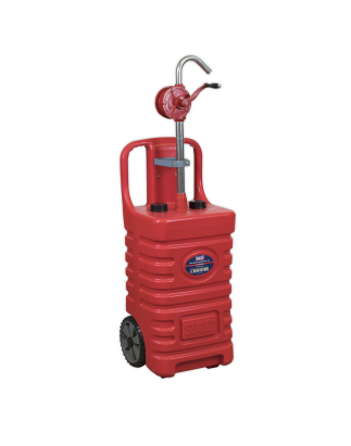 Mobile Dispensing Tank with Oil Rotary Pump 55L - Red