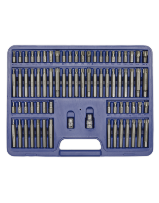 TRX-Star/Security TRX-Star/Hex/Ribe/Spline Bit Set 74pc 3/8" & 1/2"Sq Drive