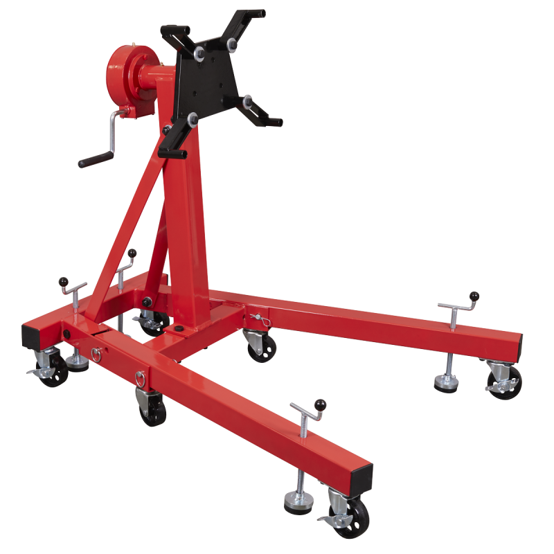 Folding 360º Rotating Engine Stand with Geared Handle Drive 680kg Capacity