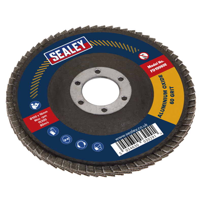 Flap Disc Aluminium Oxide Ø100mm Ø16mm Bore 60Grit