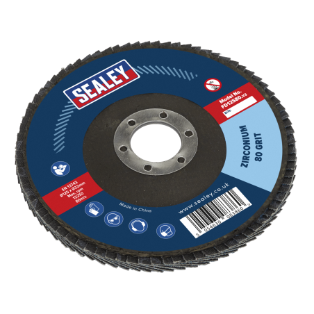 Flap Disc Zirconium Ø125mm Ø22mm Bore 80Grit