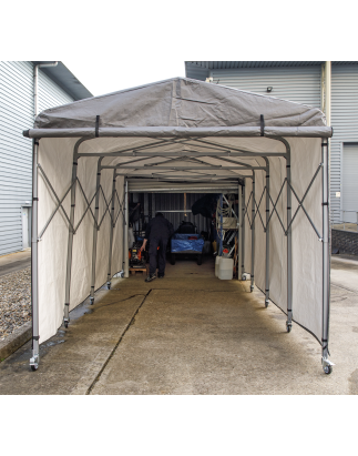 Extension de garage en acier 2,5 x 4,5 x 2,5 m