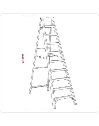 Fibreglass Step Ladder 9-Tread - BS EN 131