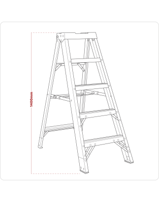 Fibreglass Step Ladder 4-Tread - BS EN 131