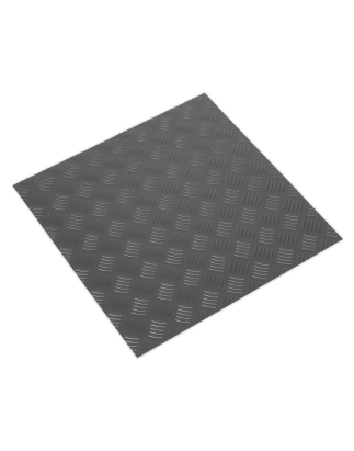 Vinyl Floor Tile with Peel & Stick Backing - Silver Treadplate Pack of 16