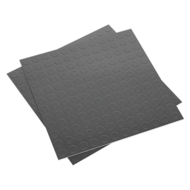 Vinyl Floor Tile with Peel & Stick Backing - Silver Coin Pack of 16