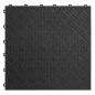 Polypropylene Floor Tile 400 x 400mm - Black Treadplate - Pack of 9