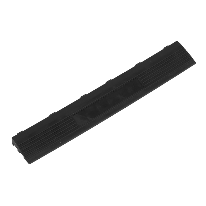 Polypropylene Floor Tile Edge 400 x 60mm Black Female - Pack of 6