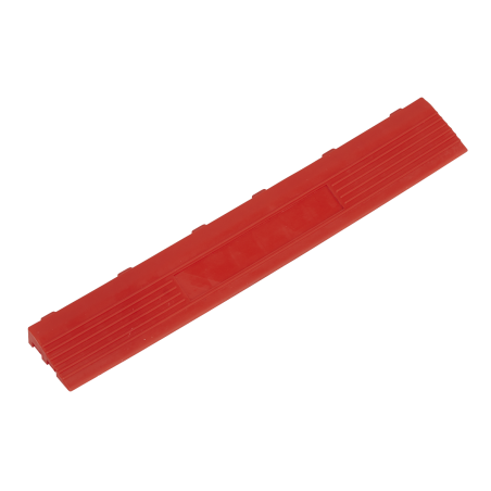 Polypropylene Floor Tile Edge 400 x 60mm Red Female - Pack of 6