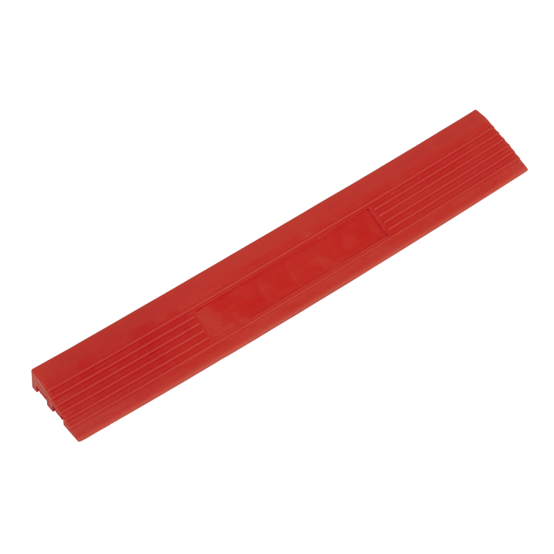 Polypropylene Floor Tile Edge 400 x 60mm Red Male - Pack of 6