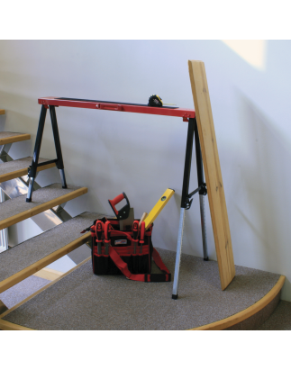 Fold Down Trestle with Adjustable Legs 150kg Capacity