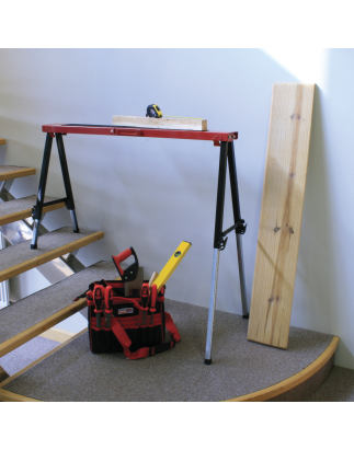 Fold Down Trestle with Adjustable Legs 150kg Capacity