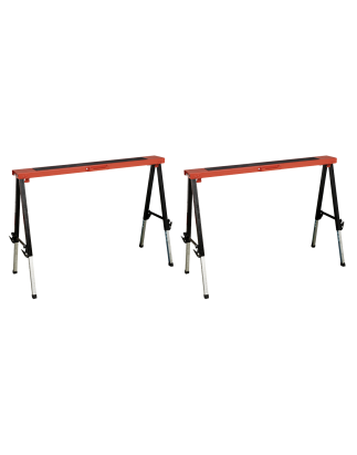 Fold Down Trestle with Adjustable Legs - Pair