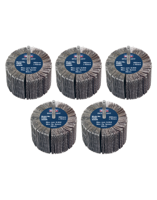 Abrasive Flap Wheel Ø80 x 40mm 40Grit Ø6mm Shaft - Pack of 5