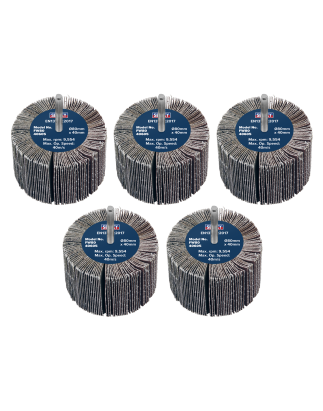 Abrasive Flap Wheel Ø80 x 40mm 60Grit Ø6mm Shaft - Pack of 5