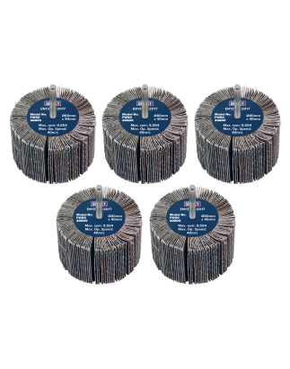 Abrasive Flap Wheel Ø80 x 40mm 80Grit Ø6mm Shaft - Pack of 5