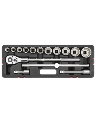 Socket Set 3/4"Sq Drive 12-point WallDrive® 15pc Metric