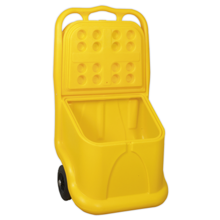 Chariot de stockage mobile pour grains/sel 75L