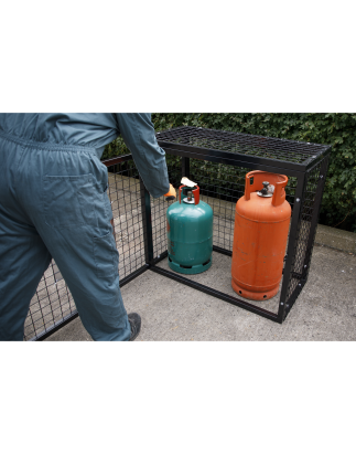 Cage de sécurité pour bouteille de gaz - 2 x 47 kg