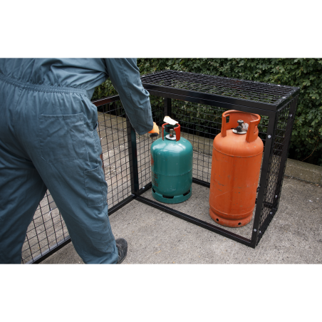 Cage de sécurité pour bouteille de gaz - 2 x 47 kg