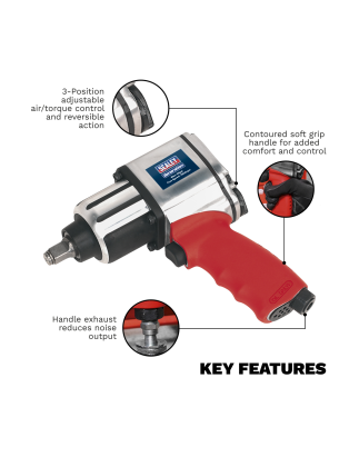 Generation Twin Hammer Air Impact Wrench 1/2"Sq Drive