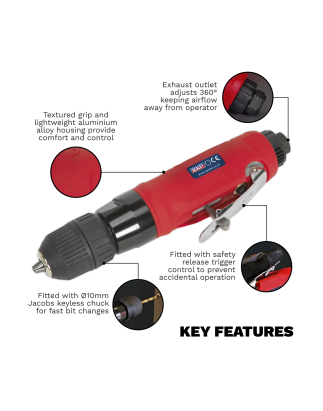 Generation Straight Air Drill with Keyless Chuck 10mm