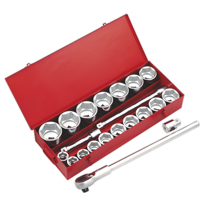 Socket Set 22pc 1"Sq Drive 6pt WallDrive® Metric