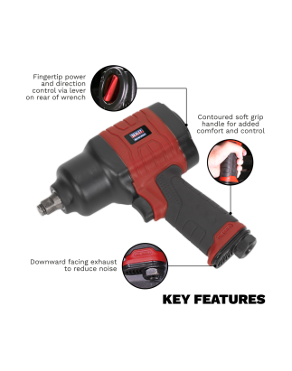 Generation Composite Twin Hammer Air Impact Wrench 1/2"Sq Drive