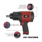 Generation Composite Twin Hammer Air Impact Wrench 3/4"Sq Drive