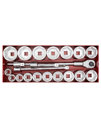 Socket Set 22pc 1"Sq Drive 6pt WallDrive® Metric