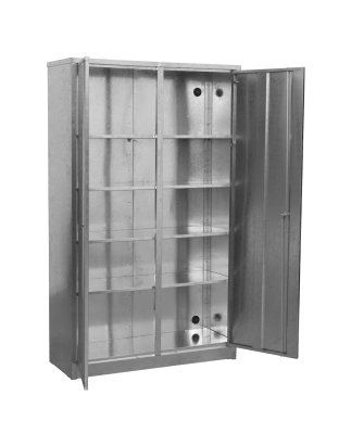 Galvanized Steel Floor Cabinet 4-Shelf Extra-Wide