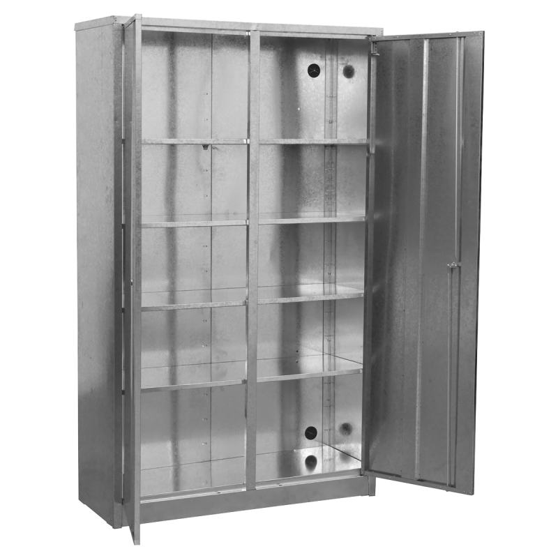 Galvanized Steel Floor Cabinet 4-Shelf Extra-Wide