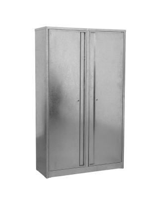 Galvanized Steel Floor Cabinet 4-Shelf Extra-Wide