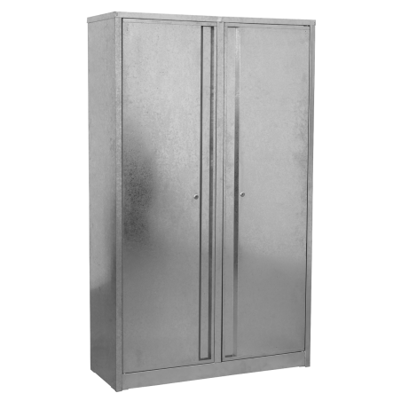 Galvanized Steel Floor Cabinet 4-Shelf Extra-Wide