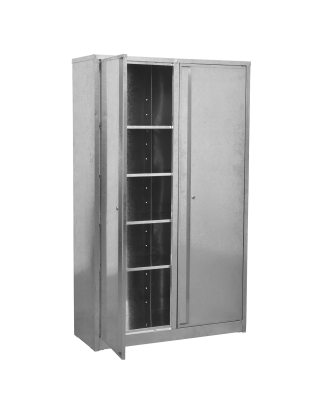 Galvanized Steel Floor Cabinet 4-Shelf Extra-Wide