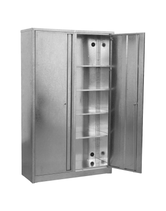 Galvanized Steel Floor Cabinet 4-Shelf Extra-Wide