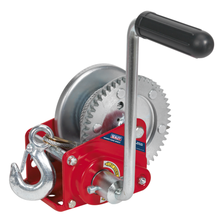 Geared Hand Winch with Brake & Cable 540kg Capacity