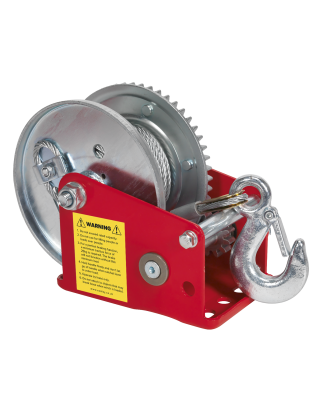 Geared Hand Winch with Brake & Cable 540kg Capacity