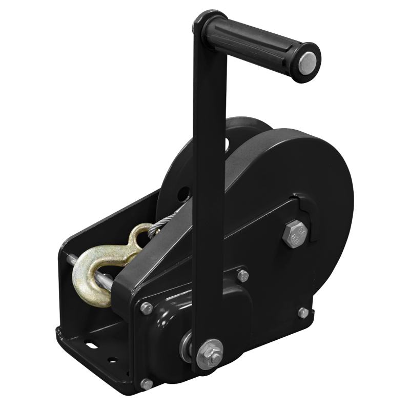 Geared Hand Winch with Brake & Cable 1130kg Capacity