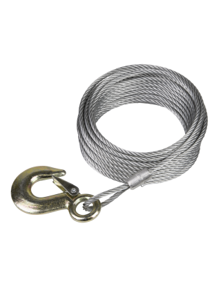 Winch Cable/Wire Rope with Forged Hook 5.1mm x 10m 810kg Breaking Strength