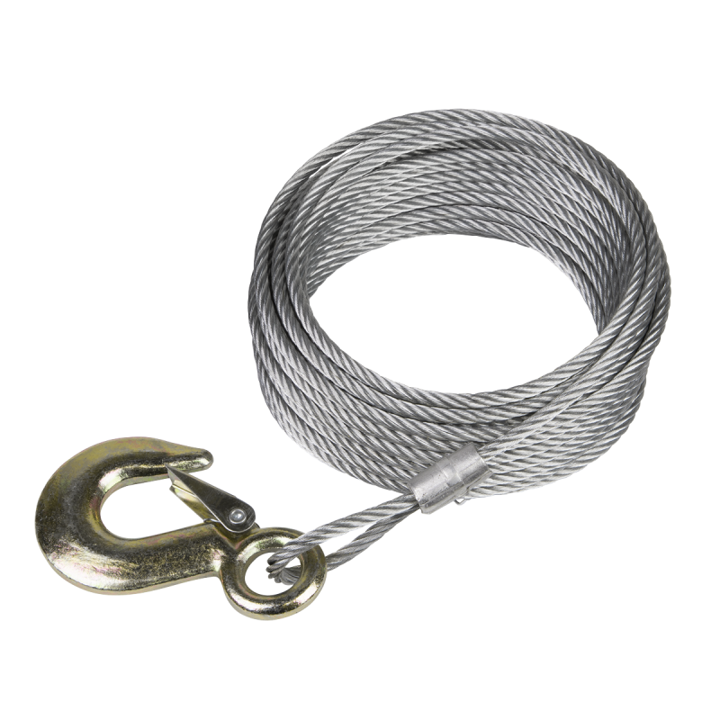 Winch Cable/Wire Rope with Forged Hook 5.1mm x 10m 810kg Breaking Strength