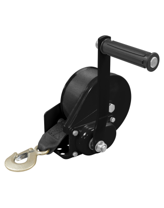 Geared Hand Winch with Brake & Webbing 540kg Capacity