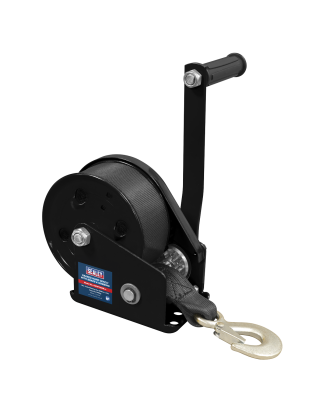 Geared Hand Winch with Brake & Webbing 540kg Capacity