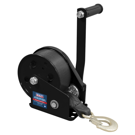 Geared Hand Winch with Brake & Webbing 540kg Capacity